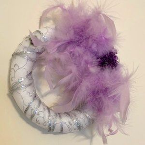 Custom Made Wreath, Silver and Lavendar